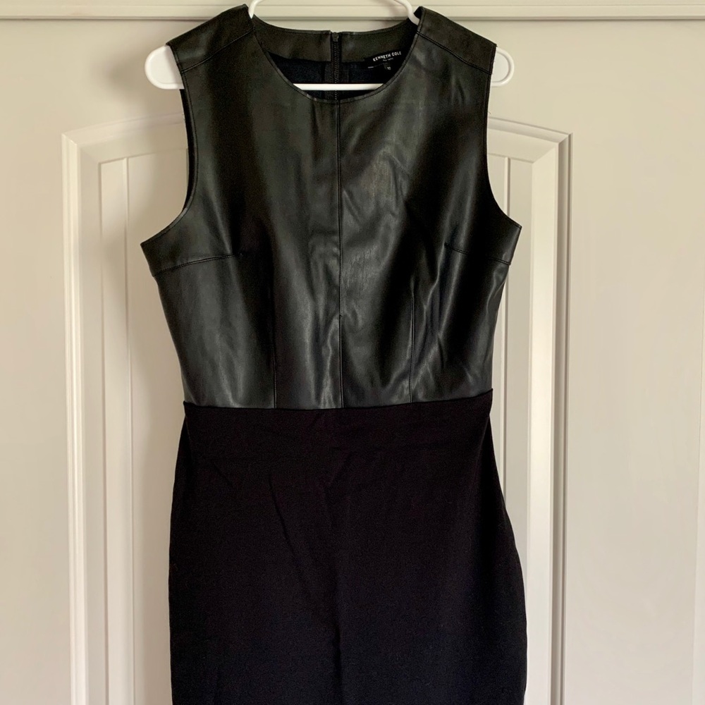 Kenneth Cole Black Faux Leather Dress